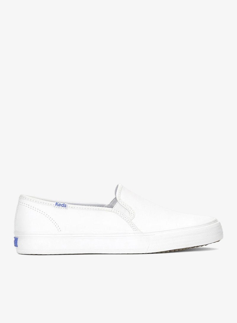 Keds Women's Double Decker Slip On Leather Casual Sneaker White - Image 1